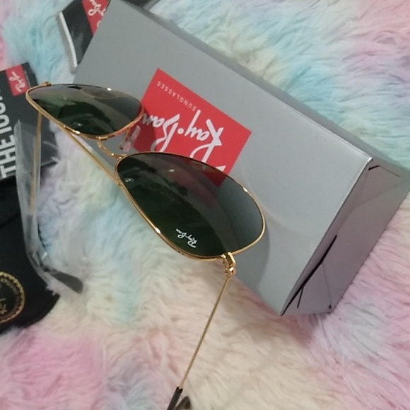 NEW Authentic Ray-Ban Aviator Sunglasses W Everything Shown main image 4